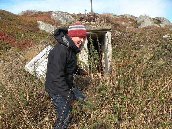We explored this root cellar on Slades Lane on the way to the Spillers Cove hike