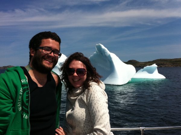 Enjoying an iceberg boat tour in Twillingate.